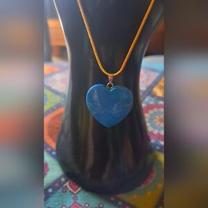 Blue Heart Pendant Necklace